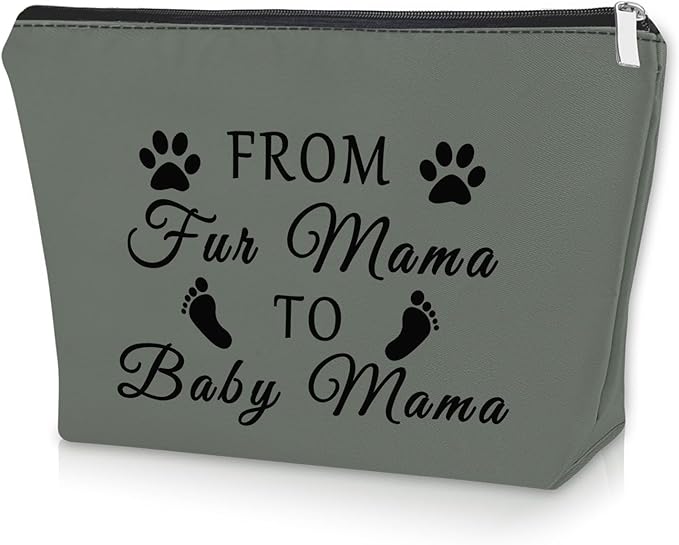 Sazuwu Mom to Be Gifts First Time Gray Makeup Bag Baby Reveal Gifts for Mom Pregnancy Announcement Gift Cosmetic Bag New Mommy Gifts for Women After Birth Birthday Christmas Mother's Day Gifts