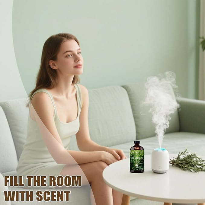 Rosemary Essential Oil, Rosemary Oil 4 Fl Oz 120ML for Diffuser Humidifier Yoga Cleaning DIY Candle Soap Making Essential Oils
