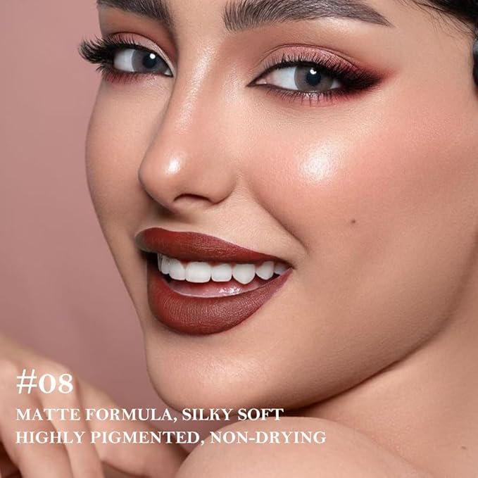 3Pcs Gradient Matte Lipstick Crayon Lip Liner pencil, Flawless Contour Gradual Ombre Effect lip Pencil, for Women Long Lasting Waterproof Smudge Proof Lipstick Pencil 02#+04#+08#