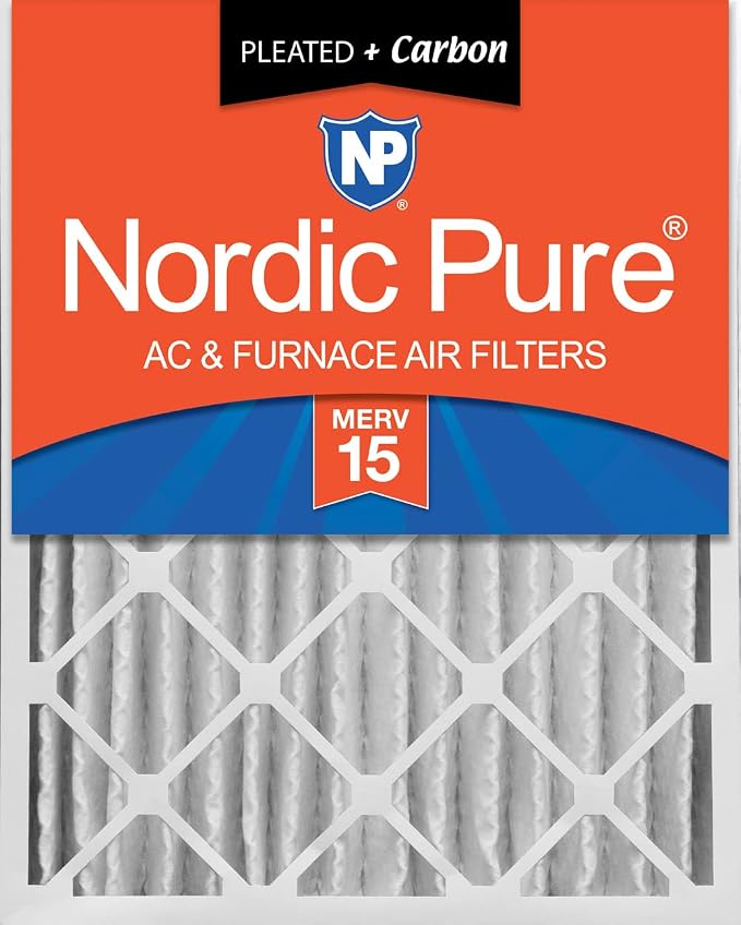Nordic Pure 20x20x4 Pleated Air Filters MERV 15 Plus Carbon 1 Pack by NordicPure