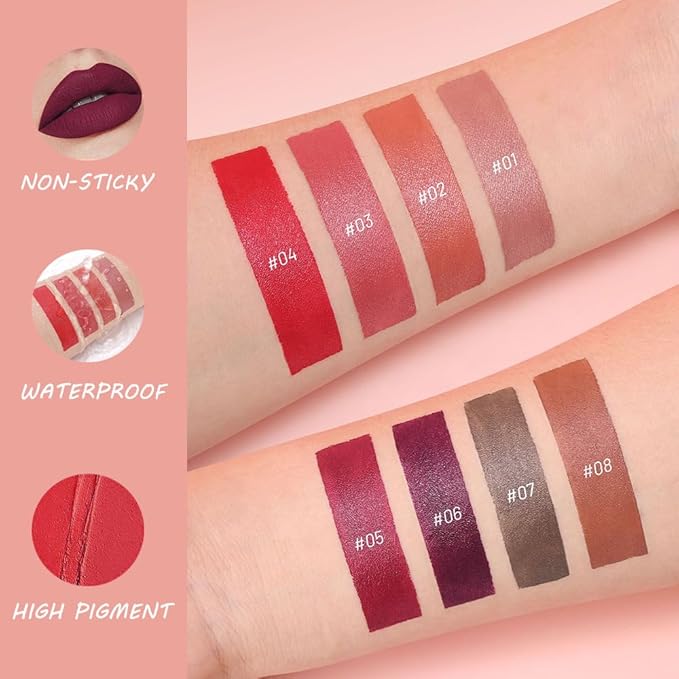 BINGBRUSH 2in1 Matte Lip Liner and Lipstick Combo, Lipstick for Women, Longwear Waterproof Lip Liner Pencil, Matte lipstick Smudge Proof lipstain, Women's Long Lasting Lip Makeup (03#Coral Rush)