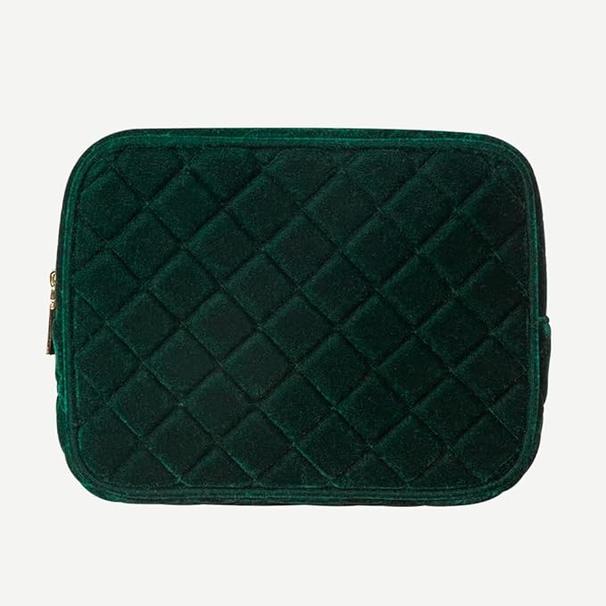 Conair Travel Double Zip Organizer - Toiletry Bag - Makeup Bag - Travel Makeup Bag - Makeup Organizer - Gifts for women - Green Velvet