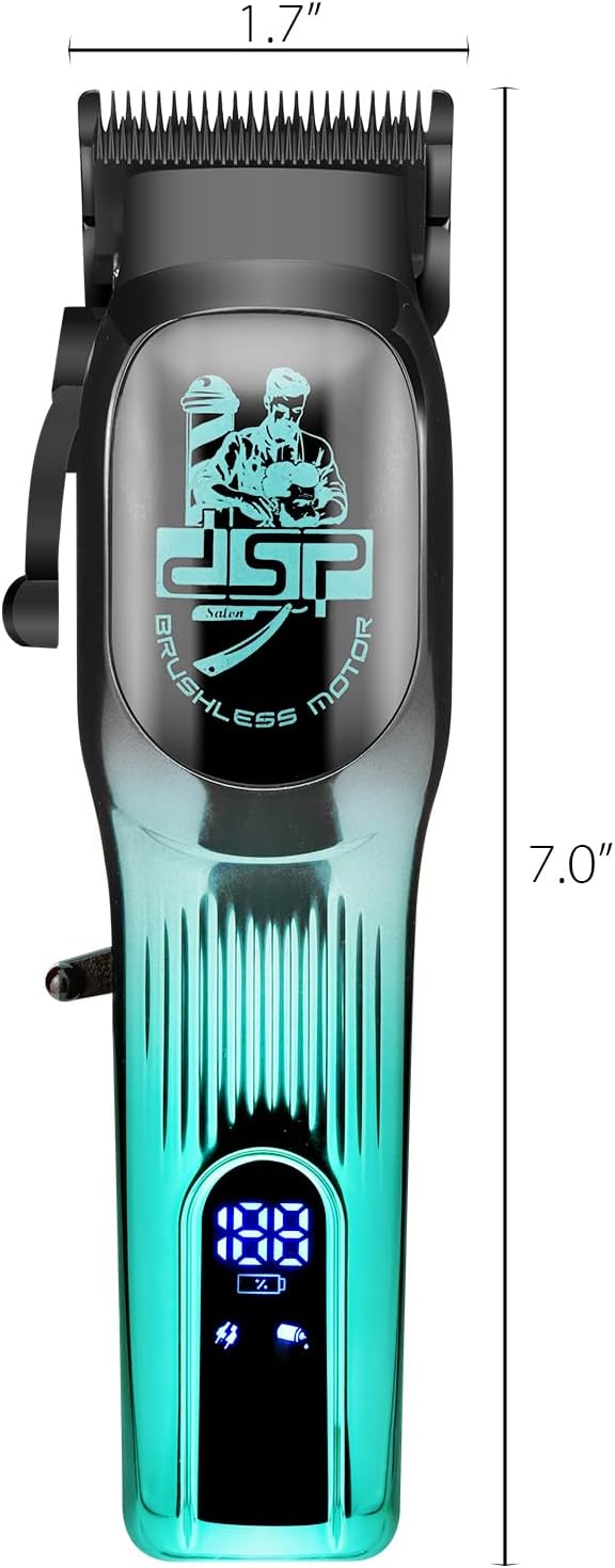 DSP Professional Hair Clipper for Men, Brushless Motor with 4CR DLC+Ceramic Blade, Rechargeable Cordless Hair Cutting Kit- Gift for Men, Pack of 2