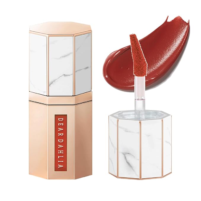 DEARDAHLIA Paradise Dream Velvet Lip Mousse (October) - Vegan Soft-Matte Lip Tint with Lightweight, Buildable, Long-Lasting Color, Whipped Mousse Texture. Cruelty-Free. 0.21 Fl oz