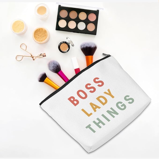 Boss Lady Gifts for Women Boss Gifts Makeup Bag Leadership Gifts Thank You Gifts Cosmetic Bag Zipper Pouch Promotion Appreciation Gifts for Coworkers Supervisor Manager Christmas Birthday Gifts