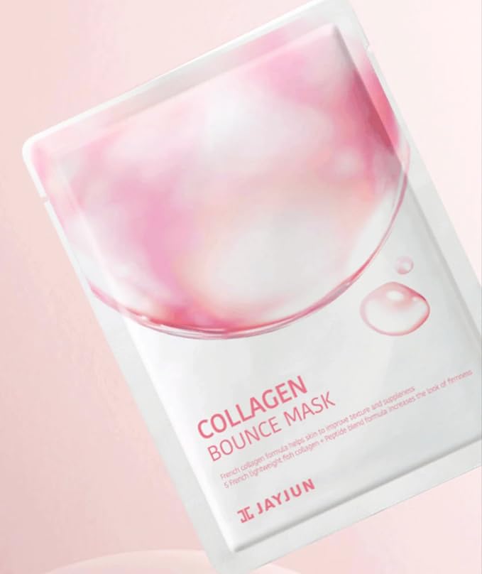 JAYJUN Collagen Bounce Mask (10 Sheets) – Firming & Plumping with French Marine Collagen 0.77 fl. oz.