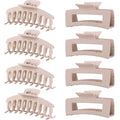 Blond Hair Clips for Women - 8 Pack 4.3 Inch Large Matte Banana Claw Clips for Women Thin Thick Curly Hair, Big Strong Hold jaw