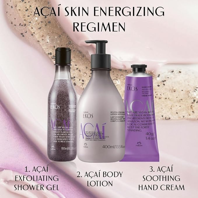 Natura - Açaí Body Lotion – Vegan Skincare with Açai Oil – Hydrating & Nourishing Moisturizer for Dry Skin – Brazilian Beauty Secret for Smooth, Glowing Skin – 13.5 fl oz (400 ml)