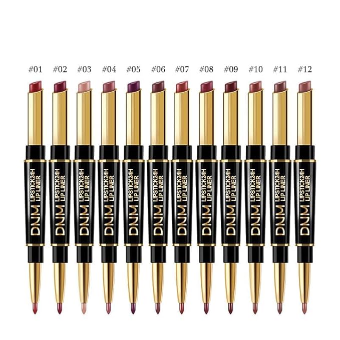 3Pcs Seductive Red, Nude Pink, Oxblood Red Matte Lip Liner & Lipstick Set – Double-Ended 2-in-1 Lip Liner and Matte Lipstick Combo, 24-Hour Wear, Smudge-Proof, Non-Drying, Lightweight, lapiz de labios