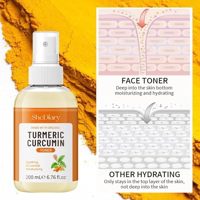 Turmeric Toner Spray Calming Hydrating Soothing Oil Control Moisturizing Face Mist (3)