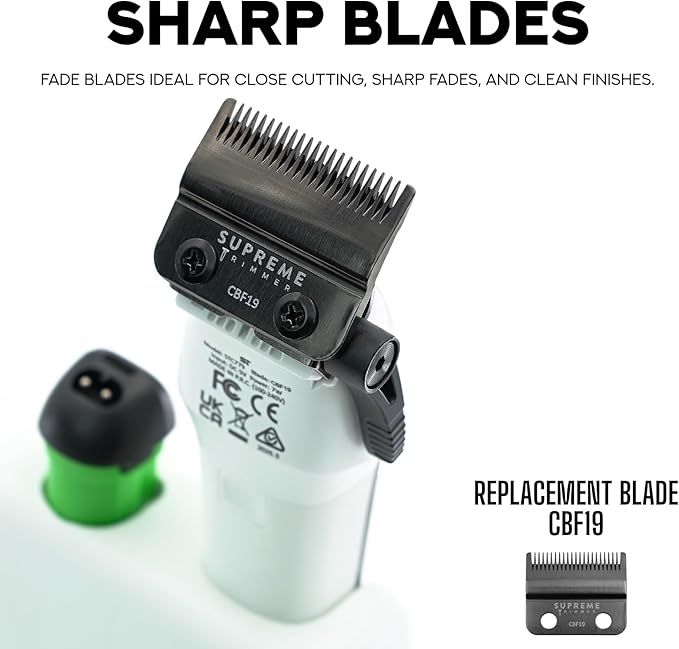 Supreme Trimmer Recharge Clipper - Professional Hair Clipper with 2 Removable Batteries, Brushless Motor, Smart Charge Stand, USB-C Charge & DLC Blades Barbers | STC779