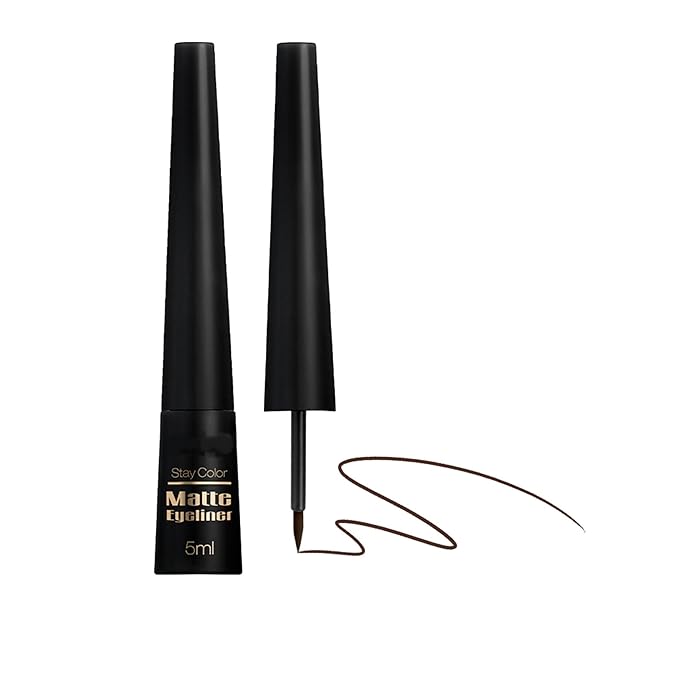 MAEPEOR Ultra-Fine Liquid Eyeliner Light Brown High-Pigmented Matte Eyeliner Pen Stay All Day Makeup with Fine Brush Tip (L02 Coffe Matte)