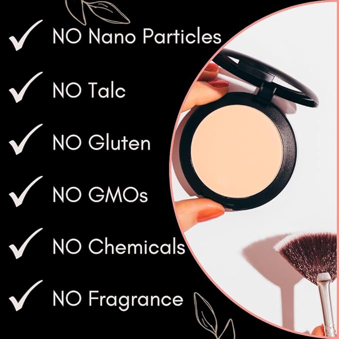 BaeBlu Organic Setting Powder | Non-Toxic, Vegan, Cruelty-Free, Talc-Free, Lightweight + Long Lasting for All Skin Types, Invisible Medium