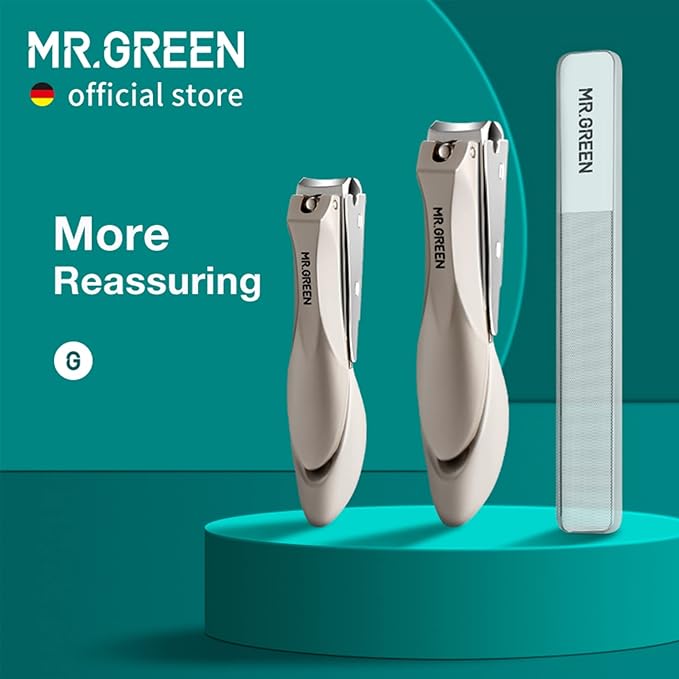 MR.GREEN Baby Safety Nail Clippers Nail Care Clippers Fingernail Cutter Newborn Baby Convenient Nail File Manicure Tools (Parent Child Nail Clipper+Nano Glass File)