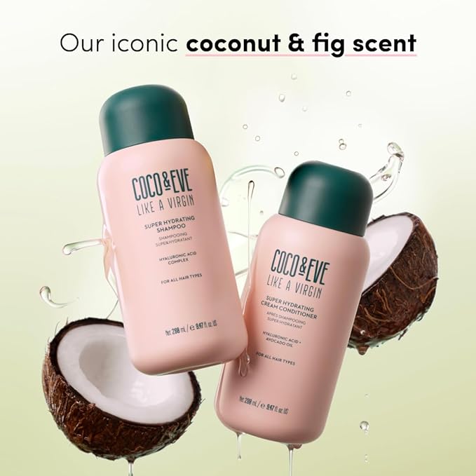 Coco & Eve Like a Virgin Shampoo & Conditioner Bundle Set - Natural, Sulfate free Hair Care with Argan Oil, Coconut and Avocado Oil | For Dry Damaged, Color Treated Hair | Anti Frizz (8.4 fl oz each)