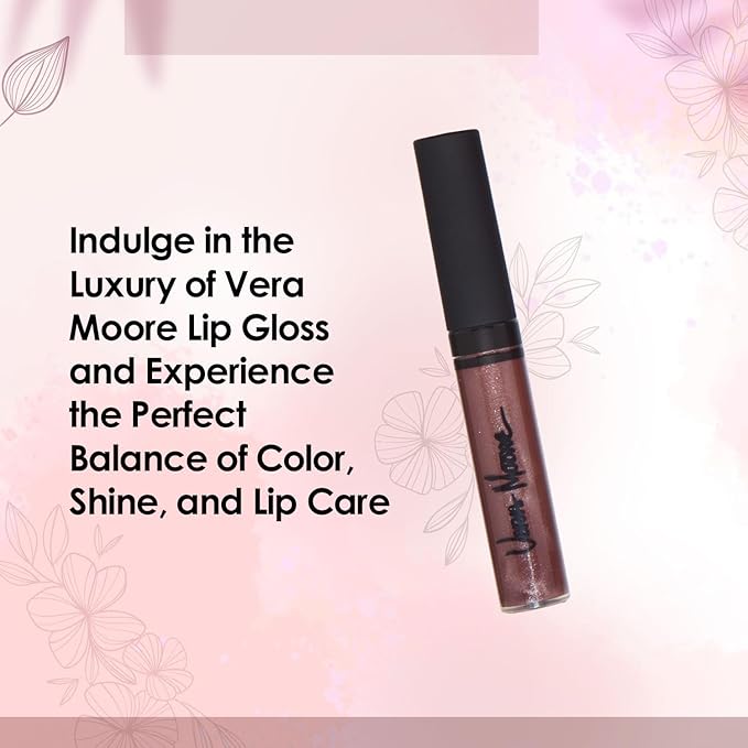 Lip Gloss, Moisturizing Lip Color with Shimmer for Long Lasting Shine, Lightweight Lip Stain, Girls Non-Sticky Lip Gloss with Aloe Vera, W/Vitamin C, E (Chocolate)