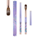 Acrylic Nail Brush Size #16, KEMEISI 100% Pure Kolinsky Nail Art Brushes Sturdy Handle Oval Shaped Acrylic Powder Nail Design Tools for Professional Manicure DIY Home Salon (Purple)