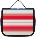 Travel Toiletry Bag Red Blue White American Flag, Portable Makeup Bag with Hanging Hook, Large Capacity Door Room Essentials Travel Organizer for Women Men