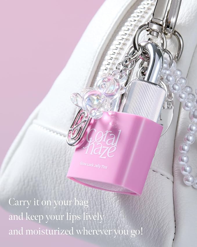 CORLAHAZE Glow Lock Jelly Tint 106 Chewy 4g, Hydrating Jelly Glow Lip Stain, Glass-Like Shine Lip Gloss, Long-Lasting Color, Moisturizing Lip Enhancer, Collectible Lock-Shaped Design, Korean Makeup