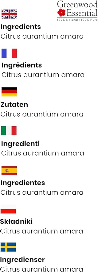 Greenwood Essential Petitgrain Essential Oil (Citrus aurantium Amara) with Glass Dropper | Pure | Non-Sticky | Non-Greasy | Lightweight | Men & Women | All Skin Types | Steam Distilled 10ml (0.33 oz)