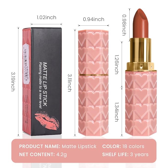 3 Pcs Matte Velvet Lipstick for Women Set,Nude Long Lasting Matte Lip Stick 24H Waterproof for Girls Natural Lip Makeup,Matte Non-Stick Lipstick Makeup for Women,labiales magicos 24 horas originales