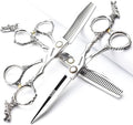 Sharonds 6/7 inch Professional Hair Cutting Scissors Set Hair Cutting Scissors Thinning Teeth Shears Set,Sliver Scissors,Barber,Salon,Hairdressing Scissors Kit,Japanese 440C Scissors (6-inch 3pc-A)
