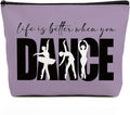 Fkovcdy Dance Bag - Ballet Makeup Bag, Cute Small Cosmetic Bag for Dancers - Dance Lover Gifts for Recital, Birthday, Christmas, Graduation, Travel - Blue