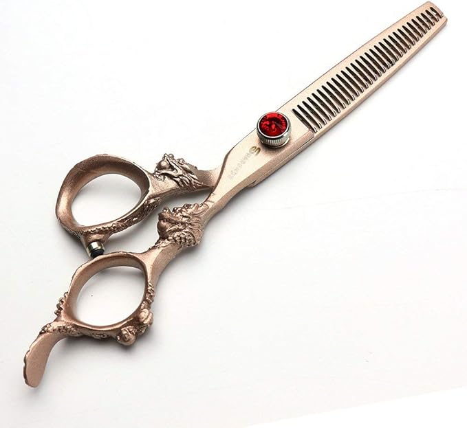 Professional Japanese Hair Scissors - 440C Stainless Steel/Rose Razor Edge (6-inch, 2pc Set) with Gift Scissors Bag