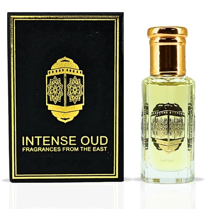 INTENSE OUD Rouje Long Lasting Arabian Perfume Oils for Women 12ML (0.40 OZ) Fragrance Oil with Sweet Red Fruits, Saffron & Woody Base - Luxury Concentrated Perfume Oil in Black Gift Box