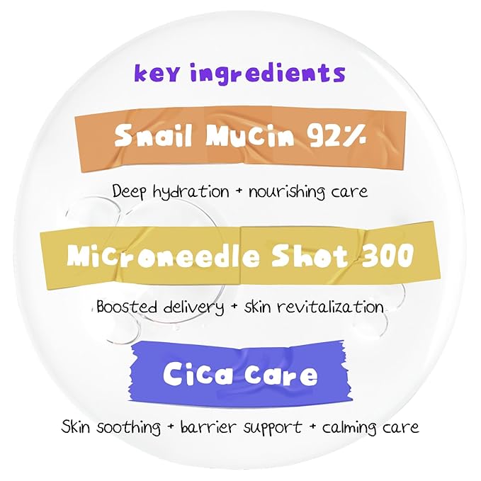 Daily Microneedle Serum "Angry Snail" – 92% Snail Mucin, Microneedle Shot 300, Cica Care, Hydration Serum, Glass Skin, Korean Beauty, 1.69 fl oz / 50ml