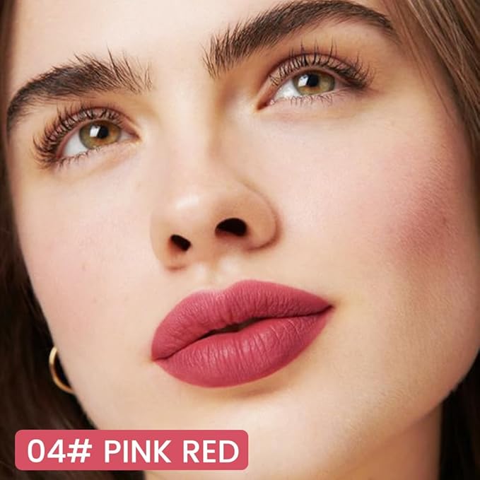 evpct Longwear Liquid Lip Liner Stain Marker Pen Long Lasting Waterproof, Pink Red Matte Semi Permanent 24 Hour Lip Liner and Lipstick Combo, Korean Color Stay Lipliner All Day, Lips Stain peel off