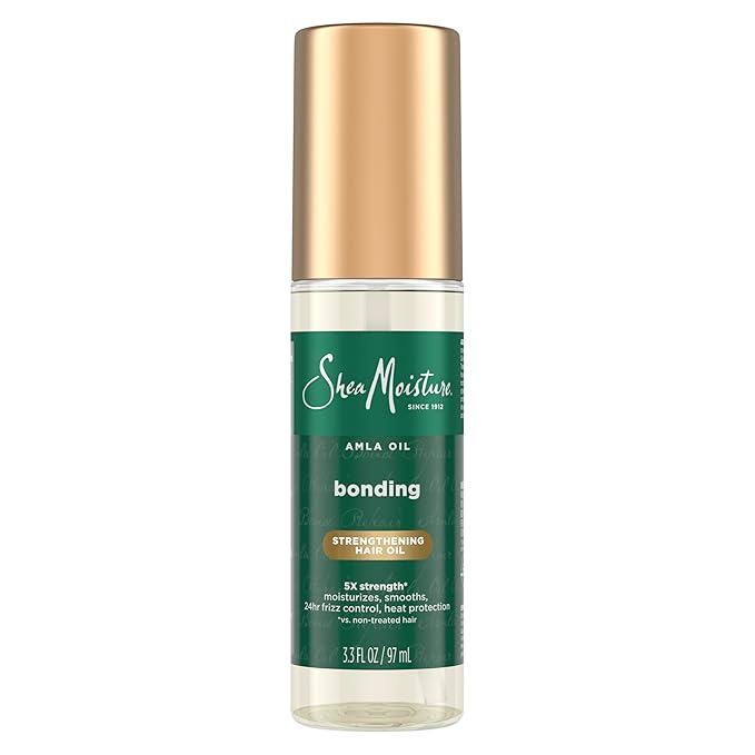 Shea Moisture Bonding Oil Amla Oil To Protect, Strengthen And Smooth Hair With Amla Oil And Fair-Trade Shea Butter With 5X Strength And 24-Hour Frizz & Humidity Control 3.3 Fl Oz