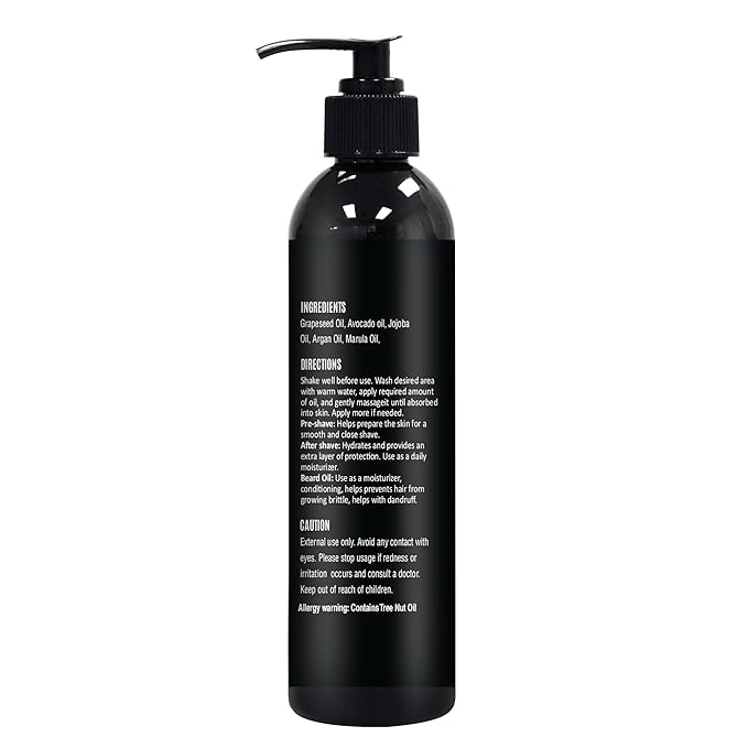 The Henna Guys 8 fl. Oz, Unscented Pre Shave Oil for Men, Excellent Shaving oil for Men, Prepares for a burns free Shave, Works with Straight or Safety Razor