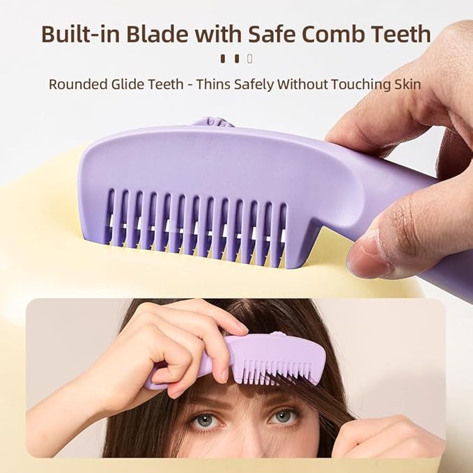 Hair Razor Comb, Hair Thining Trimmer, Homeuse Cutting and Styling Comb (Purple)