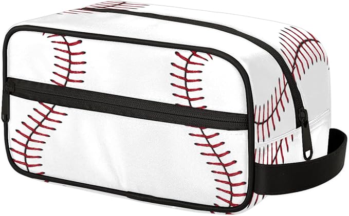 Bardic Kids Travel Toiletry Bag for boys - Baseball Hanging Toiletry Bag Softball Texture Ball Kindle Dopp Kit Cosmetic Organizer Makeup Bag Shower Shaving Bag for Men Women Travel Essential