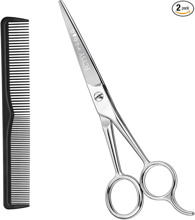 Fcysy Haircut Scissors - Professional Hair Stylist Kit with Comb Set for Men & Women