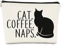 Cat Coffee Naps Black Cat Funny Cartoon Kitty Kitten Makeup bag,Cosmetic Bag Zipper Travel Toiletry Bag Best Gift Idea for Cat Lovers Teen Girls,Cat Owners Gifts,Birthday Christmas's Gift