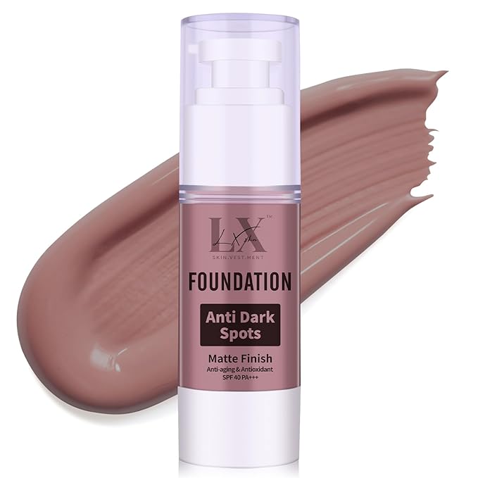Anti-Dark Spot Liquid Foundation - Collagen Serum Foundation Infused with 2% Niacinamide, High Coverage For A Smooth & Satin Finish, 410 Deep