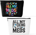 2 Pcs Medicine Makeup Bag, Large Capacity Travel Makeup Case Cosmetic Bags for Women, Portable Pouch Purse Travel Essentials Toiletries Accessories, Christmas Birthday Gifts for Women-4