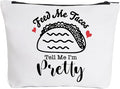 Funny Makeup Bag Gift for Women Best Friends Sister Taco Lover | Cute Taco Makeup Zipper Pouch Bag Cosmetic Travel Accessories Bag Toiletry Case Gifts for Birthday Christmas