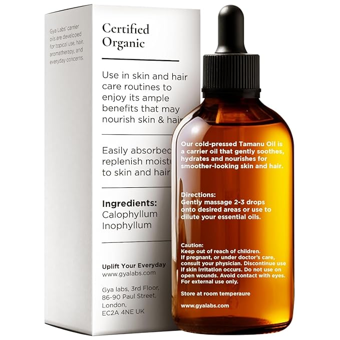 Gya Labs Tamanu Carrier Oil - 1 Fl Oz - for Hair, Skin, Face, Scalp & Body Massage