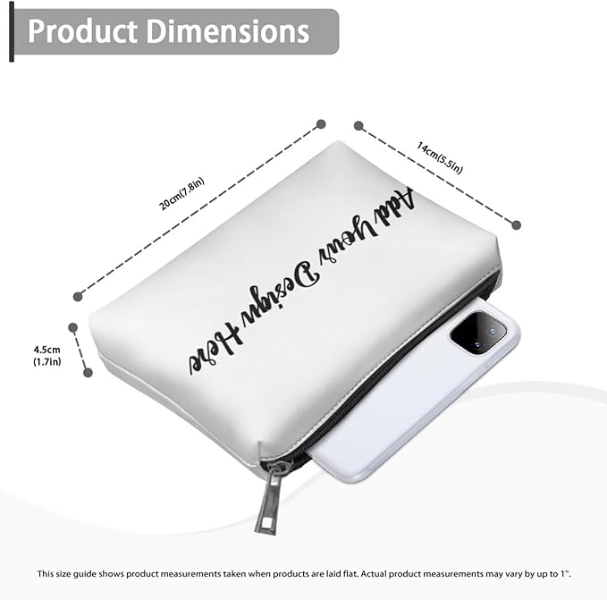 COEQINE Custom Leather Cosmetic Bag for Women 5x7 Inch Travel Makeup Bags Organizer Easy To Clean Cosmetic Pouch for Party Travel Case Gifts for Her Sister