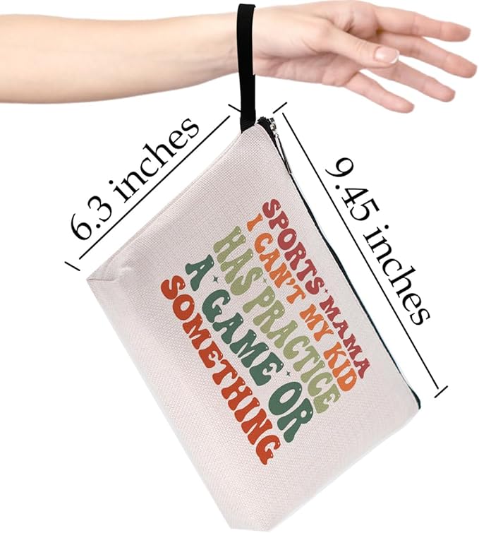 Sports Mama Makeup Bag for Mom Gifts Funny Mama Mother Gifts for Women Sports Lovers Coach Players Momma Mommy Mom Mommy Mummy Cosmetic Bag Zipper Pouch Bag Travel Bag for Mothers Day Birthday
