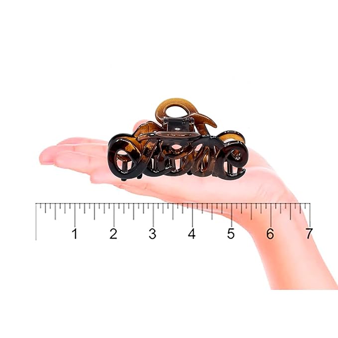Camila Paris CP1380 2PK French Hair Clip for Women, 3.25 inch Girls Hair Claw Clips Jaw Tortoise Cellulose, Fashion Durable Styling Hair Accessories for Women, Strong Hold No Slip Grip, Made in France