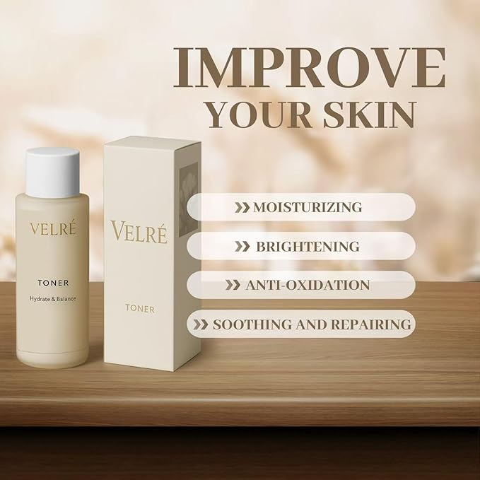 VELRÉ Rice Facial Toner, Alcohol-Free, Hydrating & Pore-Refining, with Rice Water & Botanicals, for Sensitive & Oily Skin, 150ml