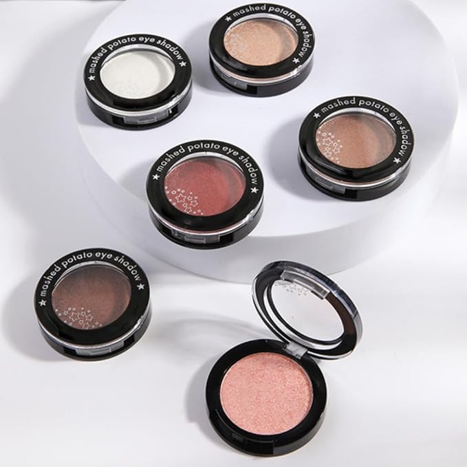 Monochrome Powder Eyeshadow Palette Makeup,Brown Natural Neutral Single Shimmer Eye Shadow for Older Women,Buildable Sparkly Eye Finish,Long Lasting Naturing-Looking