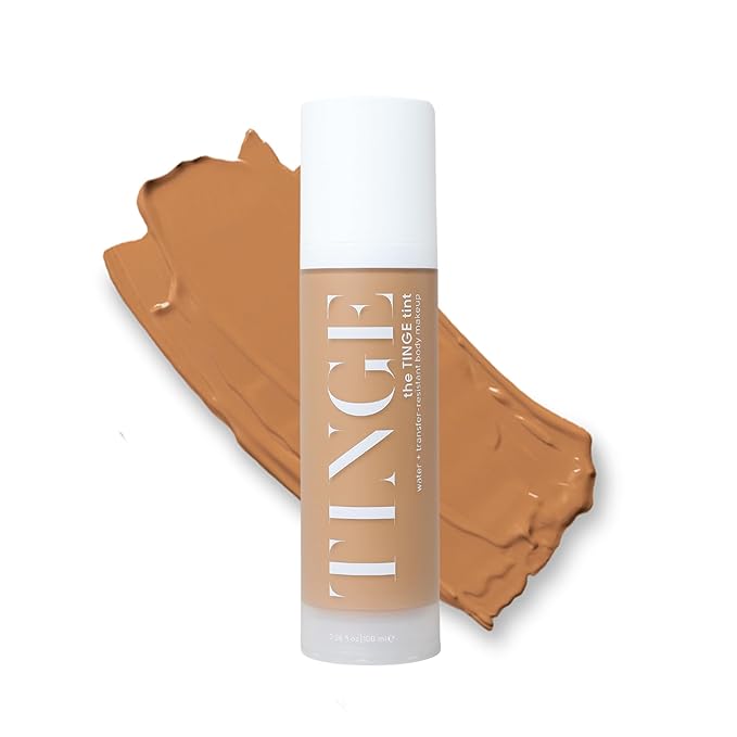 Tinge Tint Body Makeup, Water and Transfer Resistant Up to 48 Hours, Buildable Medium Coverage Body Foundation or Bronzer with Amino Acids, Tattoo Cover Up Makeup, 3.38 FL Oz- Tan Neutral