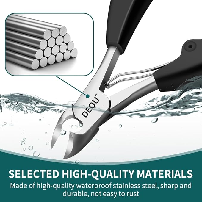 DEOU Heavy Duty Large Opening toenail Clippers, Suitable for Embedded Growth and Rough Nails, Home Pedicure Tools for Men, Women, Elderly (Heavy Nail Clippers+Nail Remover)