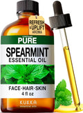 KUKKA Spearmint Essential Oils - 4 Fl Oz - for Hair, Skin, Diffuser, Aromatherapy & DIY Soap Making Scent
