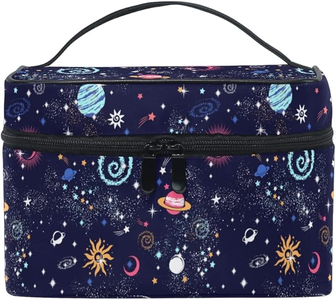 Makeup Bag, Space Galaxy Travel Makeup Organizer Bag Cosmetic Cases Toiletry Bags for Girl Women Ladies